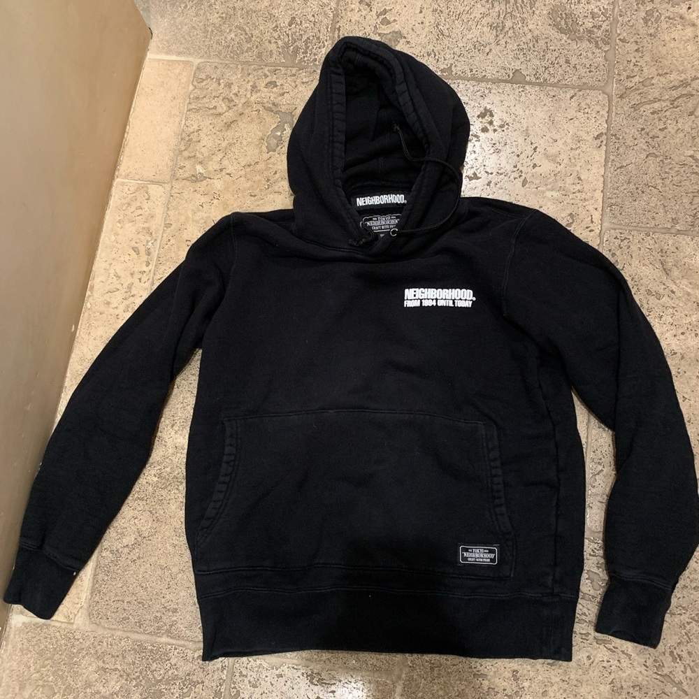 neighborhood, black sweatshirt, small